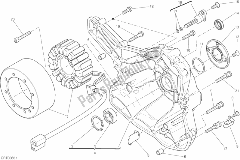 All parts for the Generator Cover of the Ducati Scrambler Classic Brasil 803 2016